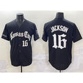 Kansas City Royals #16 Bo Jackson Black MWATKINS 'Gothic Crown Edition' Vapor Premier Limited Stitched Jersey