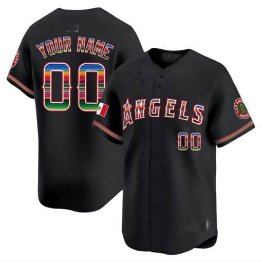 Custom Los Angeles Angels Mexico Vapor Premier Limited Jersey ¨C Black MWATKINS