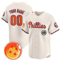 Custom Philadelphia Phillies x Dragon Ball Cream MWATKINS Vapor Premier Limited Jersey - All Stitched