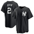 New York Yankees #2 Derek Jeter Black MWATKINS Lights Out Limited Stitched Jersey