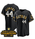 Houston Astros #44 Yordan Alvarez Black Gold MWATKINS 2022 World Serise Champions Patch Stitched Jersey