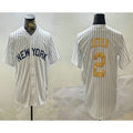 New York Yankees #2 Derek Jeter White MWATKINS Pinstripe Name Fashion Cool Base Jersey