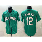 Seattle Mariners #12 Josh Naylor Aqua MWATKINS Limited Stitched jersey