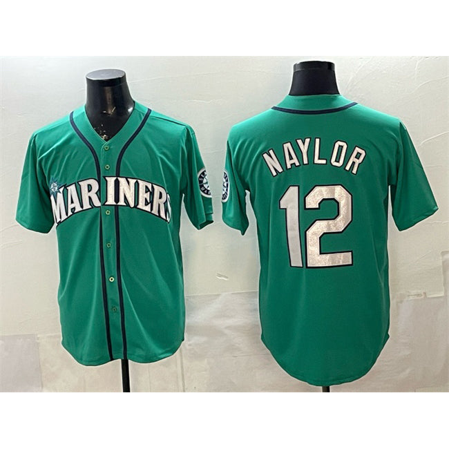 Seattle Mariners #12 Josh Naylor Aqua MWATKINS Limited Stitched jersey