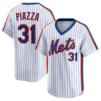 New York Mets #31 Mike Piazza White MWATKINS Throwback Cooperstown Collection Limited Jersey