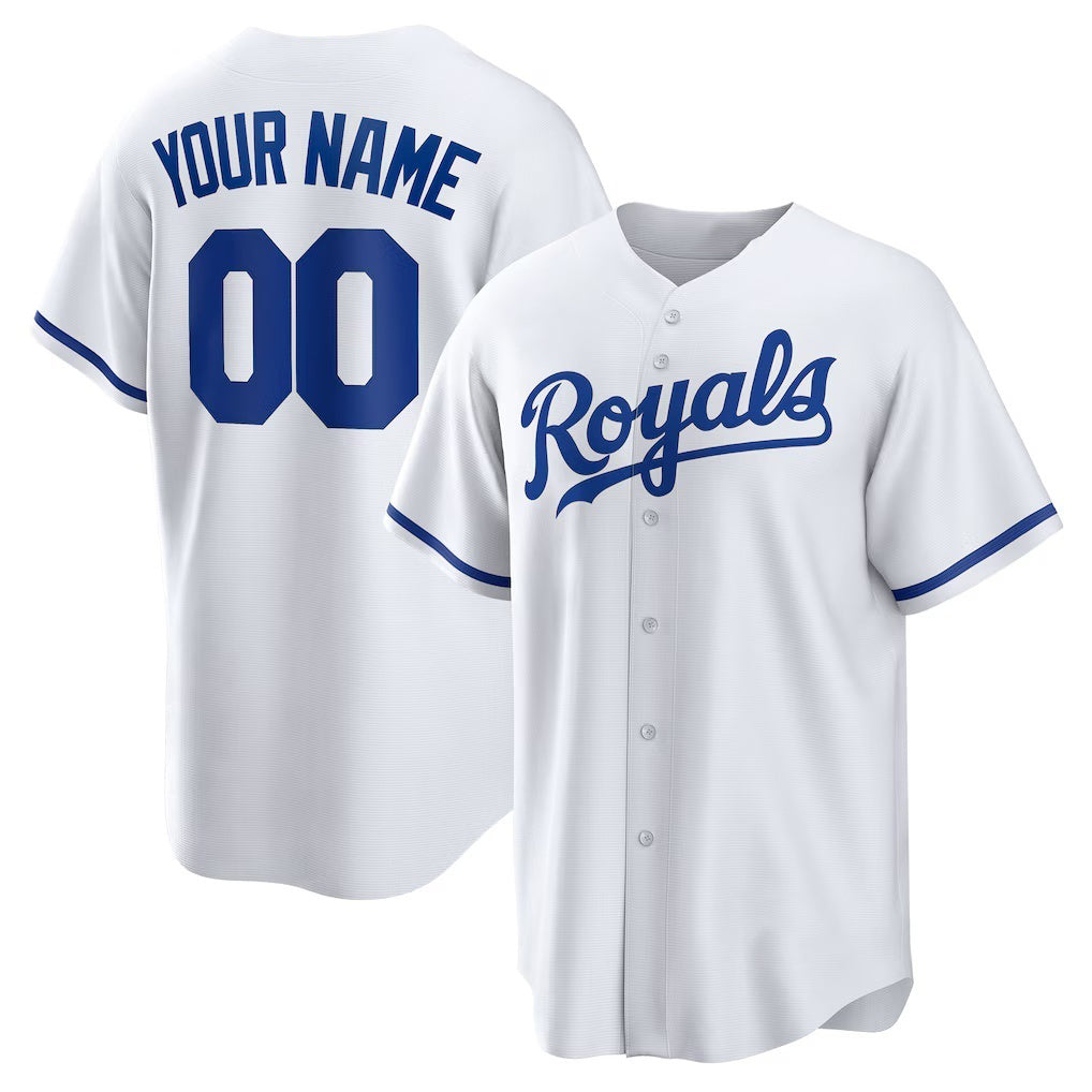 Custom Kansas City Royals White MWATKINS Replica Jersey