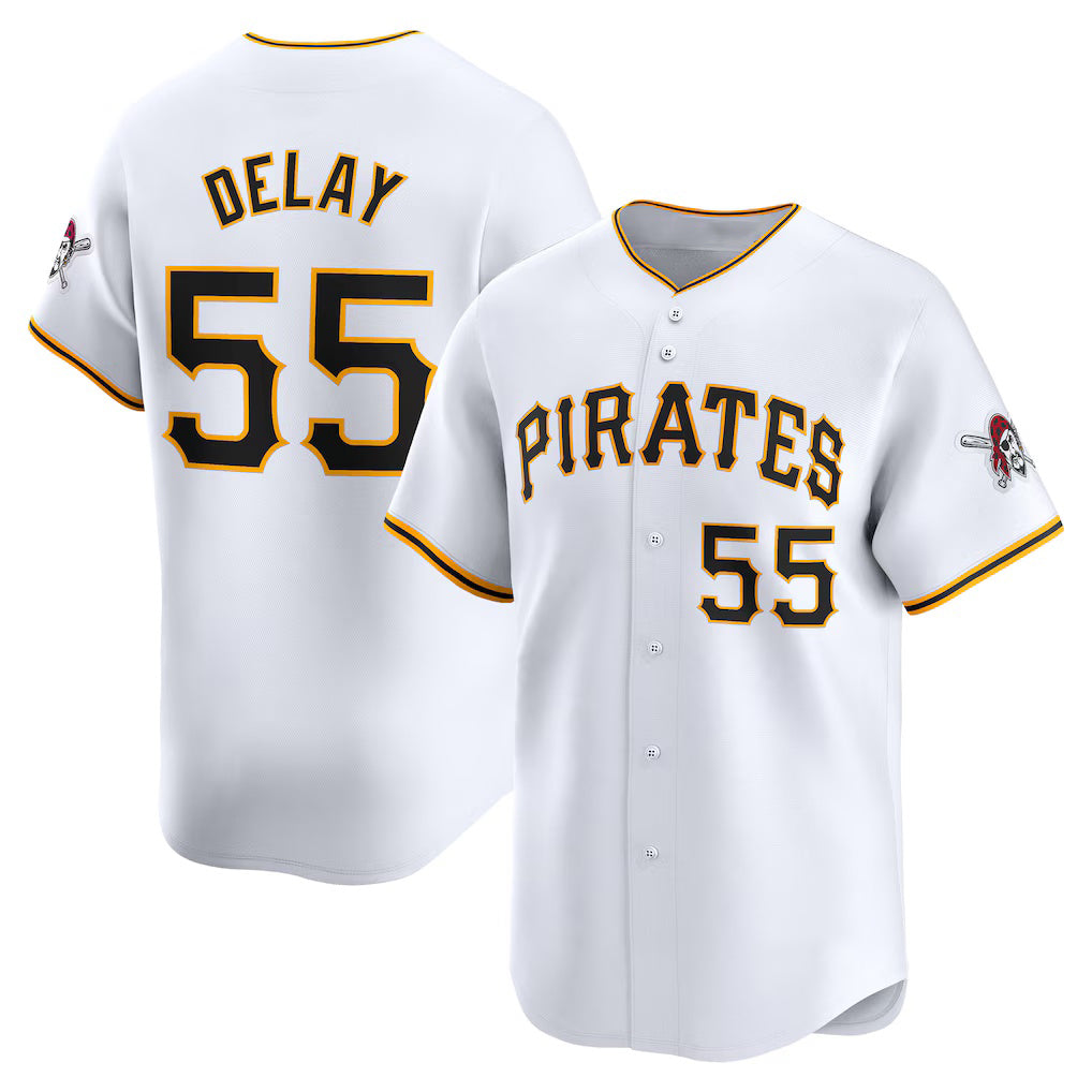 Pittsburgh Pirates #55 Jason Delay White MWATKINS Home Limited Player Jersey