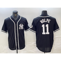 New York Yankees #11 Anthony Volpe Black White MWATKINS Cool Base Stitched Jersey