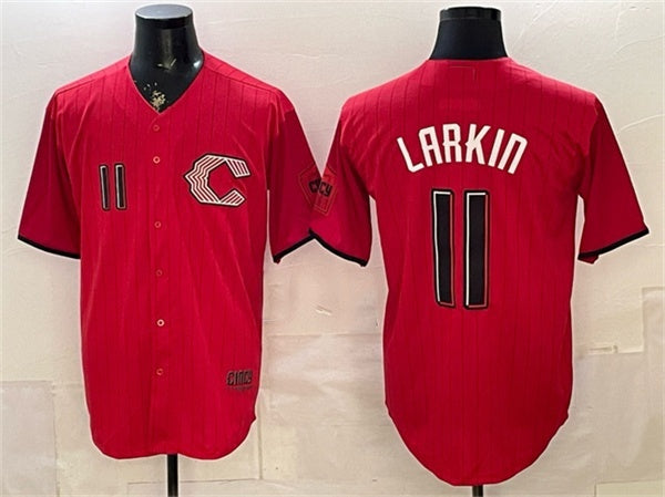 Cincinnati Reds #11 Barry Larkin Red MWATKINS 2026 City Connect Stadium Stitched Jersey