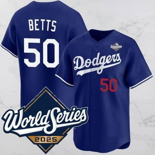 Los Angeles Dodgers #50 Mookie Betts Blue MWATKINS 2025 World Series Vapor Limited Stitched Jersey