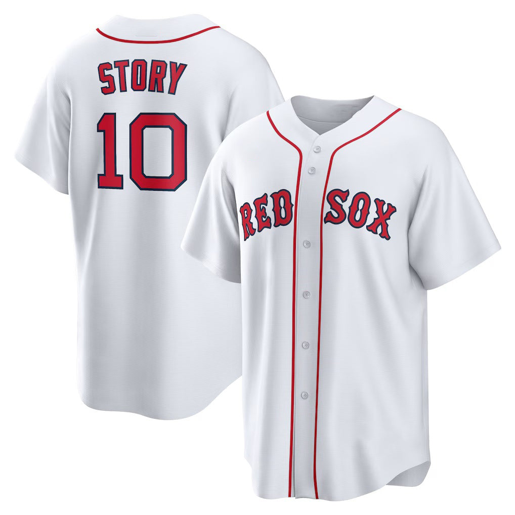 Boston Red Sox #10 Trevor Story White MWATKINS Home Replica Jersey