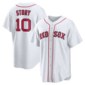 Boston Red Sox #10 Trevor Story White MWATKINS Home Replica Jersey