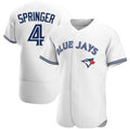 Toronto Blue Jays #4 George Springer White MWATKINS Flex Base Stitched Jersey