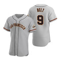 San Francisco Giants #9 Brandon Belt Gray MWATKINS Road Jersey