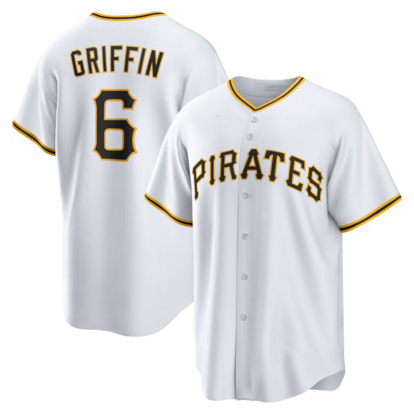 Pittsburgh Pirates #6 Konnor Griffin White MWATKINS Home Replica Jersey