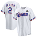 Texas Rangers #2 Marcus Semien 2023 White MWATKINS World Series Stitched Jersey