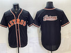 Houston Astros Team Big Logo 2026 Fashion Replica Black MWATKINS Out Stitched Jersey