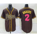 San Diego Padres #2 Xander Bogaerts Brown MWATKINS NEW 2023 City Connect Cool Base Stitched Jersey