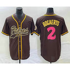 San Diego Padres #2 Xander Bogaerts Brown MWATKINS NEW 2023 City Connect Cool Base Stitched Jersey