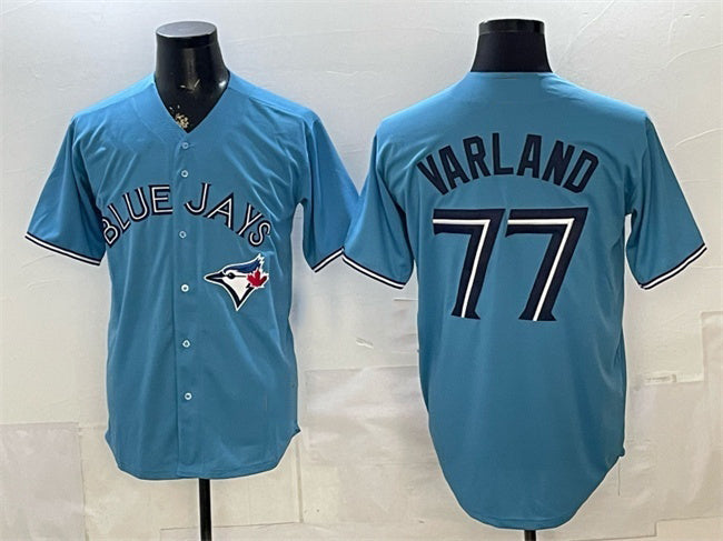 Toronto Blue Jays #77 Louis Varland Blue MWATKINS Stitched Jersey