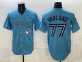 Toronto Blue Jays #77 Louis Varland Blue MWATKINS Stitched Jersey