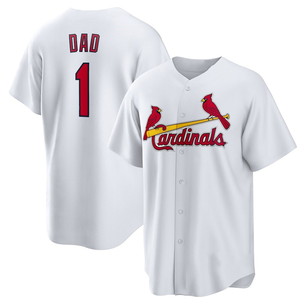 St. Louis Cardinals #1 Dad White MWATKINS Home Replica Jersey