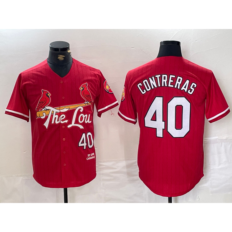 St. Louis Cardinals #40 Willson Contreras Red MWATKINS 2024 City Connect Limited Stitched Jersey