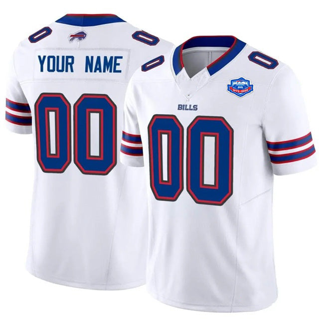 Custom B.Bills Active Player White MWATKINS 2025 F.U.S.E. With Farewell Patch Vapor Untouchable Limited Stitched Jersey