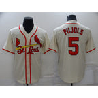 St. Louis Cardinals #5 Albert Pujols Cream MWATKINS Stitched Cool Base Jersey