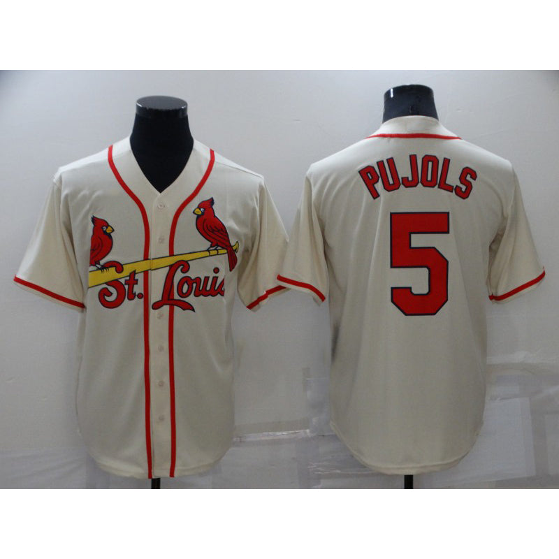 St. Louis Cardinals #5 Albert Pujols Cream MWATKINS Stitched Cool Base Jersey