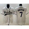 Chicago White Sox #7 Tim Anderson Number White MWATKINS Cool Base Stitched Jersey