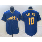 Seattle Mariners #10 Jarred Kelenic Blue MWATKINS 2023 City Connect Cool Base Stitched Jersey