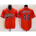 Houston Astros #44 Yordan Alvarez Orange MWATKINS With Patch Cool Base Stitched Jersey