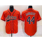 Houston Astros #44 Yordan Alvarez Orange MWATKINS With Patch Cool Base Stitched Jersey