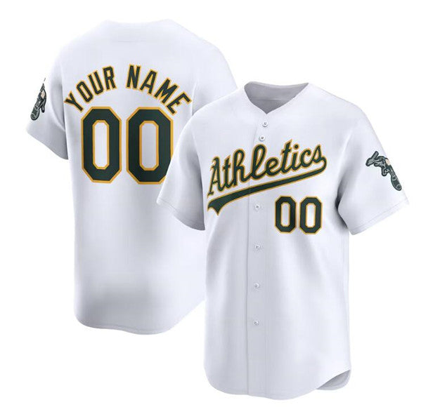 Custom Oakland Athletics Active Player White MWATKINS Home Limited Stitched Jersey