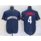 Minnesota Twins #4 Carlos Correa 2023 Navy Blue MWATKINS Cool Base Stitched Jersey