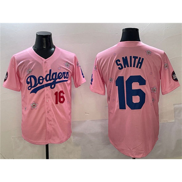 Los Angeles Dodgers #16 Will Smith Pink MWATKINS 2025 Tokyo Series Limited Stitched Jersey