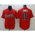 Atlanta Braves #10 Chipper Jones Red MWATKINS Stitched Cool Base Jersey