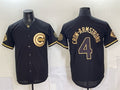 Chicago Cubs #4 Pete Crow-Armstrong Black Gold MWATKINS 150th Anniversary Patch Stitched Jersey