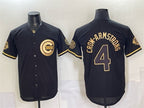 Chicago Cubs #4 Pete Crow-Armstrong Black Gold MWATKINS 150th Anniversary Patch Stitched Jersey