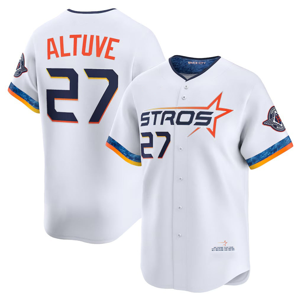 Houston Astros #27 Jose Altuve White MWATKINS 2025 City Connect Limited Player Jersey