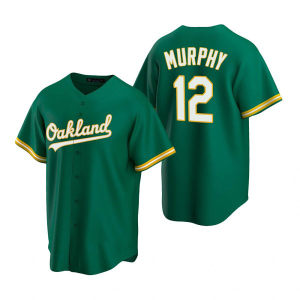 Oakland Athletics #12 Sean Murphy Green MWATKINS Cool Base Stitched Jersey 2