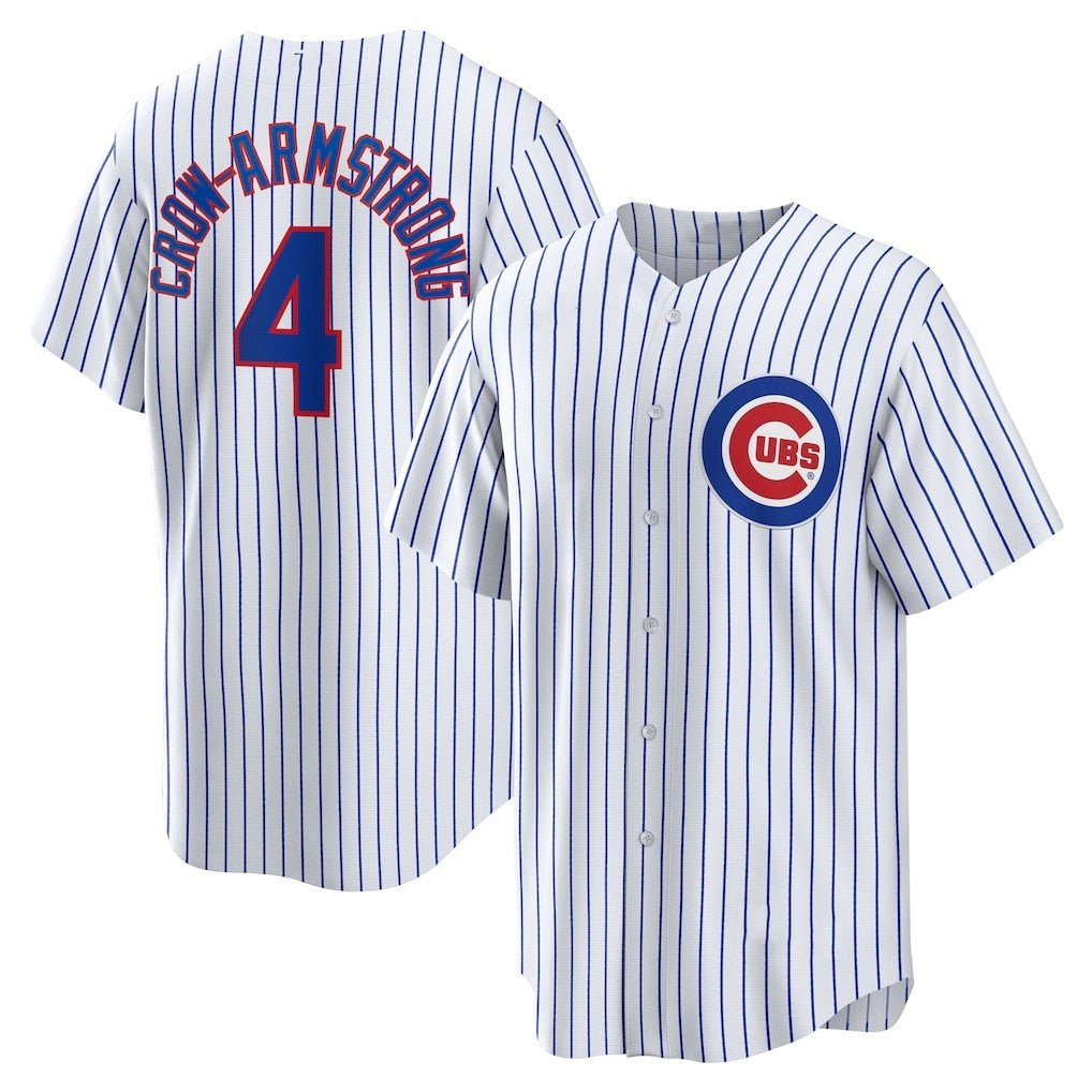 Chicago Cubs #4 Pete Crow-Armstrong White MWATKINS Home Replica Jersey