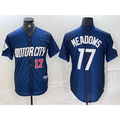Detroit Tigers #17 Parker Meadows Number Navy MWATKINS 2024 City Connect Cool Base Limited Stitched Jersey