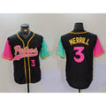 San Diego Padres #3 Jackson Merrill Number Black MWATKINS NEW 2023 City Connect Cool Base Stitched Jersey