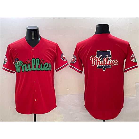 Philadelphia Phillies Team Big Logo Red MWATKINS Phanatic Limited Stitched Jersey