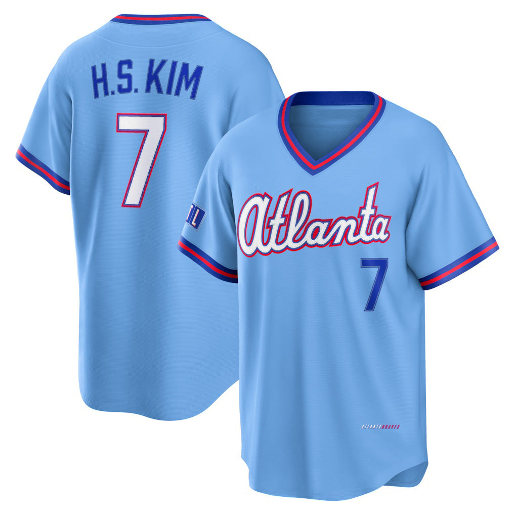 Atlanta Braves #7 Ha-Seong Kim Powder Blue MWATKINS 2026 City Connect Stadium Jersey