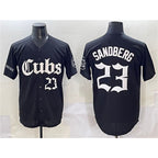 Chicago Cubs #23 Ryne Sandberg Black MWATKINS 'Gothic North Side Edition' Vapor Premier Limited Stitched Jersey