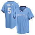 Kansas City Royals #5 George Brett Light Blue MWATKINS Road Cooperstown Collection Player Jersey
