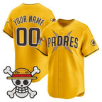 Custom San Diego Padres x One Piece Gold MWATKINS Vapor Premier Limited Jersey - Stitched